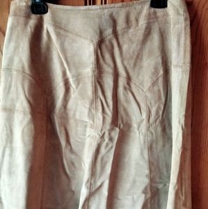 Margaret Godfrey suede skirt lined.